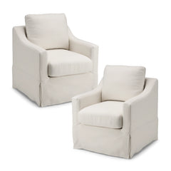 Novrla Bush Home Harper Swivel Accent Chairs with Slipcovers - Set of 2
