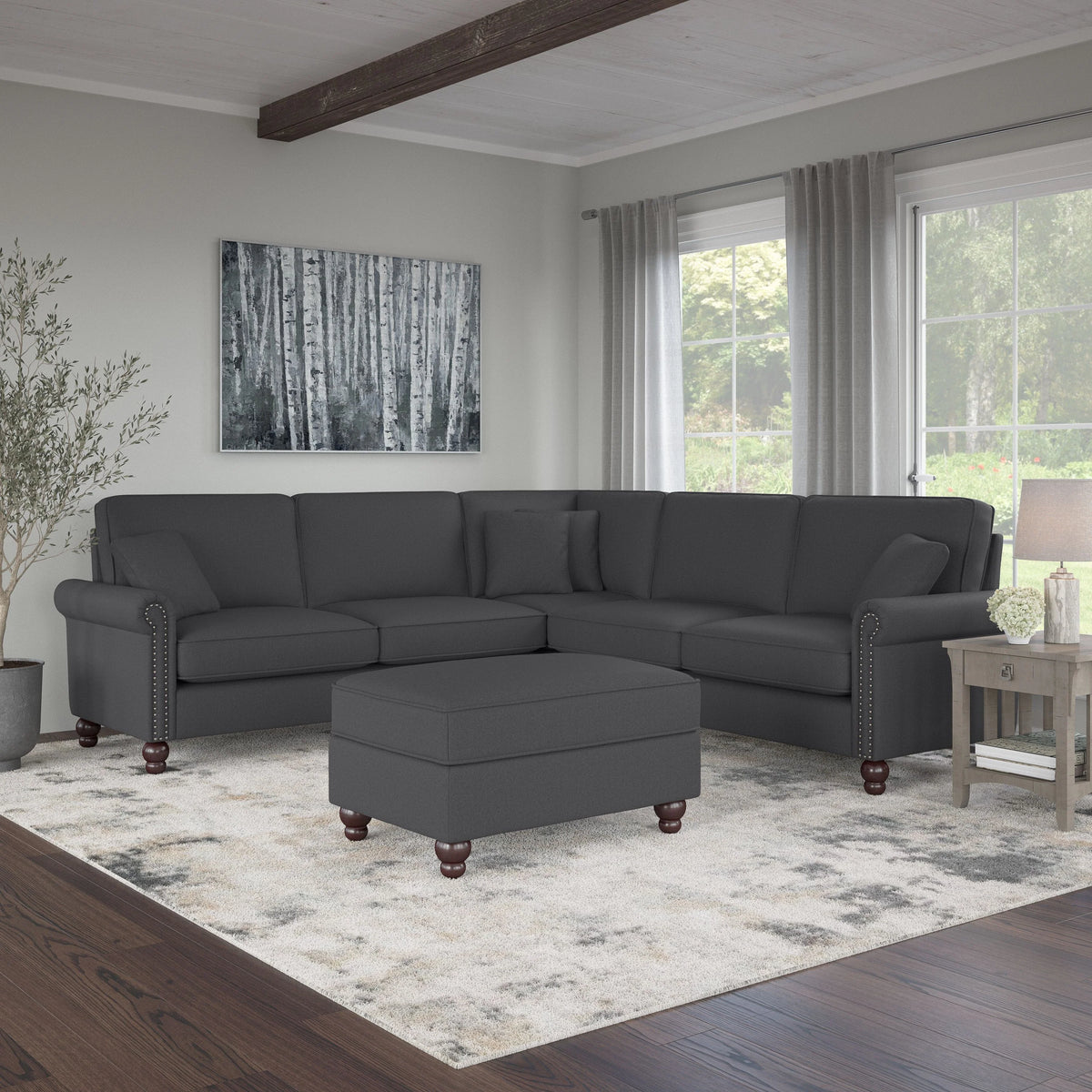 Novrla Coventry 99W L Shaped Sectional Couch with Ottoman