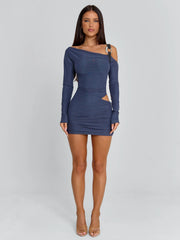 AURELLE MINI DRESS STEEL GREY
