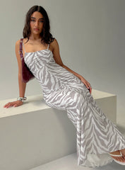 Kierra Mesh Maxi Dress Zebra